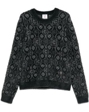 CASABLANCA Logo-Pattern Knitted Jumper - Black
