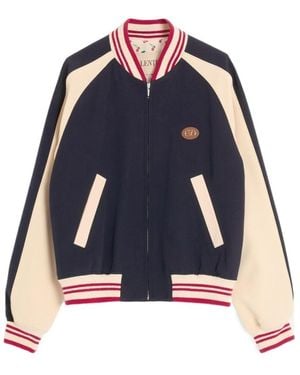 Valentino Vlogo Patch Zip-Up Jacket - Blue