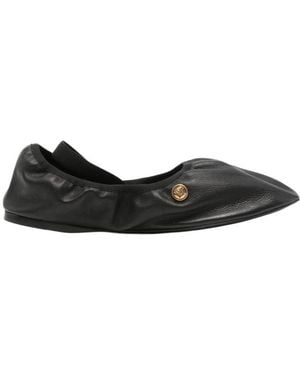 Versace Round-Toe Ballet Flats - Black