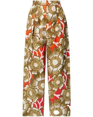 Mara Hoffman Floral Print Hemp Wide-Leg Trousers - White