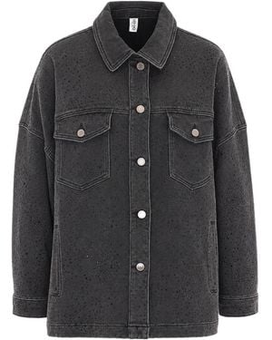 Liu Jo Oversized Jacket With Rhinestones - Black