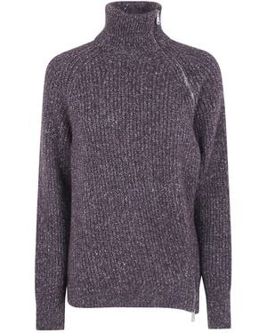 Mrz Zip Turtleneck Sweater - Purple