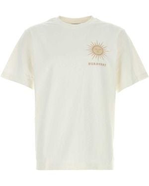 Burberry Logo Printed Crewneck T-Shirt - White