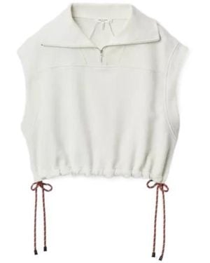 Rag & Bone Vintage Terry Half-Zip Muscle Tee - White