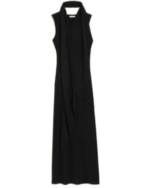 Ami Paris Ami Jersey Maxi Lavalliere Dress - Black