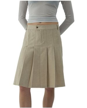 Paloma Wool Pleated Skirt - Natural