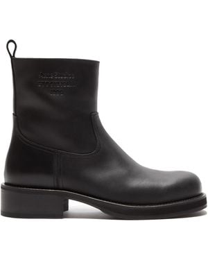 Acne Studios Leather Waxed Boots - Black