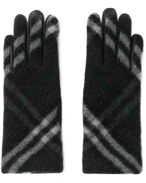 Burberry Checked Gloves - Black