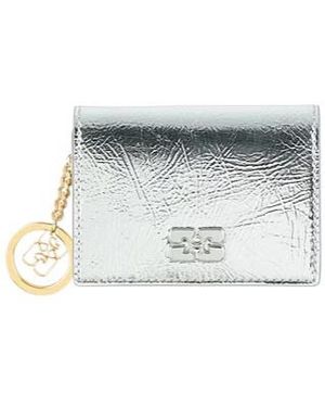 Ganni Metallic Wallet - White