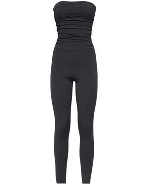 KHAITE Tela Strapless Fitted Jumpsuit - Blue