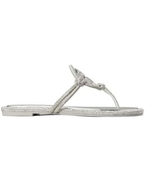 Tory Burch Crystal Embellished Sandal - White