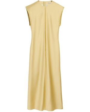 Ami Paris Raw Edge Detailed Midi Dress - Yellow