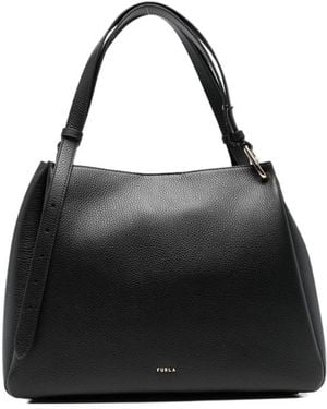 Furla Nuvola Logo Lettering Tote Bag - Black