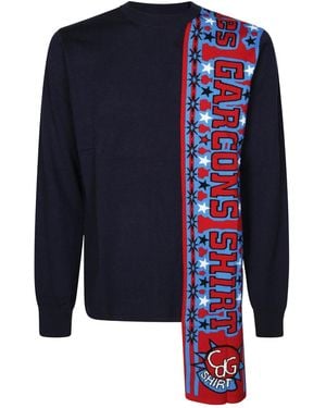 Comme des Garçons Logo-Detail Jumper - Blue