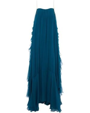 Chloé Chloé Sleeveless Ruffled Long Dress - Blue