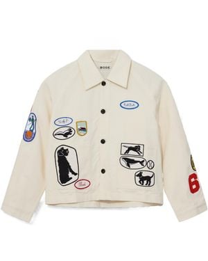 Bode Multi-Patch Cotton Shirt Jacket - Natural