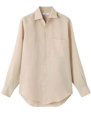 Loro Piana André Chest-Pocket Linen Shirt - Natural