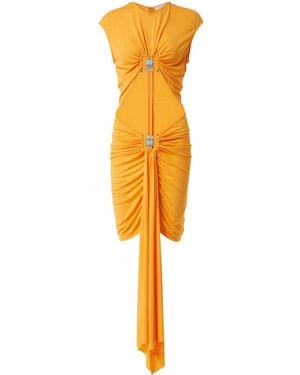 Christopher Esber Duo Bezel Cutout Jersey Minidress - Yellow