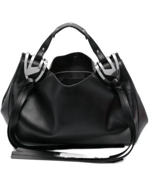 DIESEL Knot D Top Handle Shoulder Bag - Black