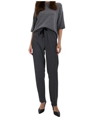 Marella Casual Pants With An Elasticated Drawstring Waist - Black