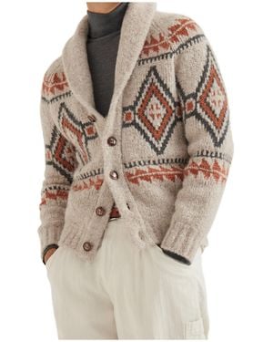 Brunello Cucinelli Geometric-Jacquard Cardigan - Multicolor