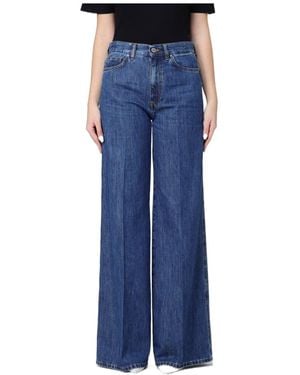 Pt Pantaloni Pt Torino High-Rise Wide-Leg Jeans - Blue
