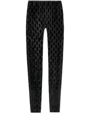 Gucci Gg Embellished Leggings - Black