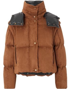 Moncler Paterne Convertible Hooded Down Jacket - Brown