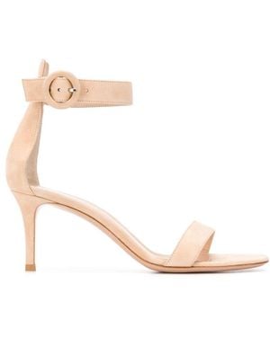 Gianvito Rossi Portofino Suede Sandals - White