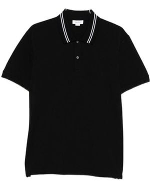 McQueen Logo Collar Short Sleeved Polo Shirt - Black