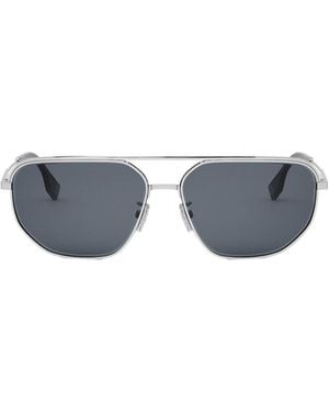 Fendi Geometric Frame Sunglasses - White