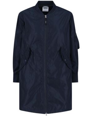 Aspesi Long Sleeved Zip-Up Coat - Blue