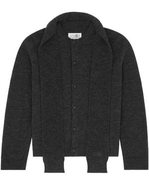 MM6 by Maison Margiela Scarf Knit Cardigan - Black