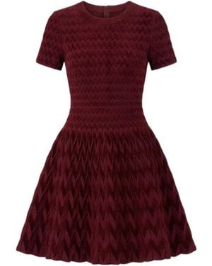 Alaïa Round Neck Midi Skirt - Red