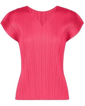 Pleats Please Issey Miyake Pleated T-Shirt - Pink