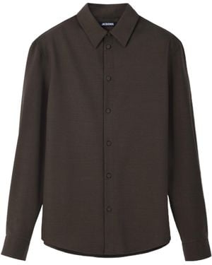Jacquemus Collared Long-Sleeve Shirt - Gray