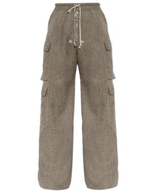Rick Owens Drawstring Wide-Leg Cargo Trousers - Grey