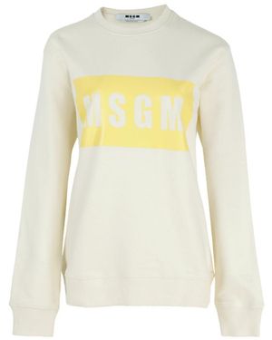 MSGM Logo-Detailed Pullover Sweatshirt - Yellow