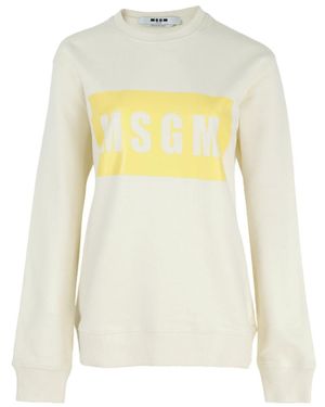 MSGM Logo Details Hoodie - Yellow