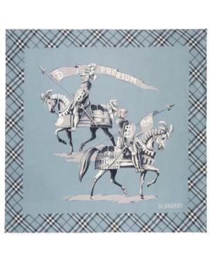 Burberry Archive Knight Silk Scarf - Blue