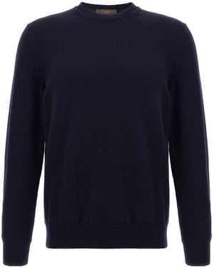 Zanone Virgin Wool Crewneck Knitwear - Blue