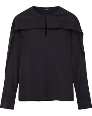JOSEPH Balard Layered Silk Crepe De Chine Blouse - Blue