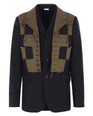Comme des Garçons Comme Des Garons Homme Plus Panelled Buttoned Jacket - Black