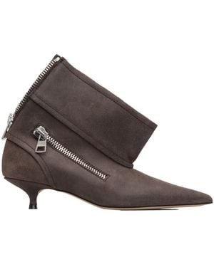 JW Anderson Biker Kitten Heel Ankle Boots - Brown