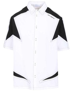 Off-White c/o Virgil Abloh Race Logo Panel Shirt - White