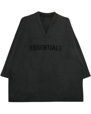 Fear Of God Logo-Print V-Neck Cotton T-Shirt - Black
