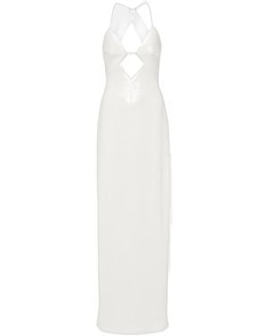 Galvan London Bridal Sequined Halterneck Gown - White