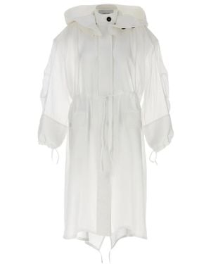 Ferragamo Organza Unlined Trench Coat - White