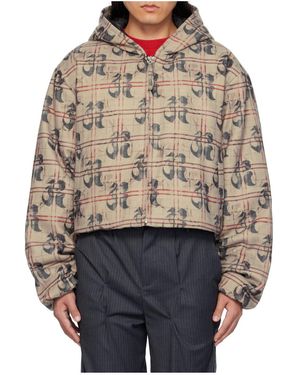 Kusikohc Patterned Hooded Jacket - Grey