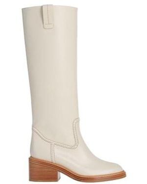 Chloé Minimalist Leather Boots - White